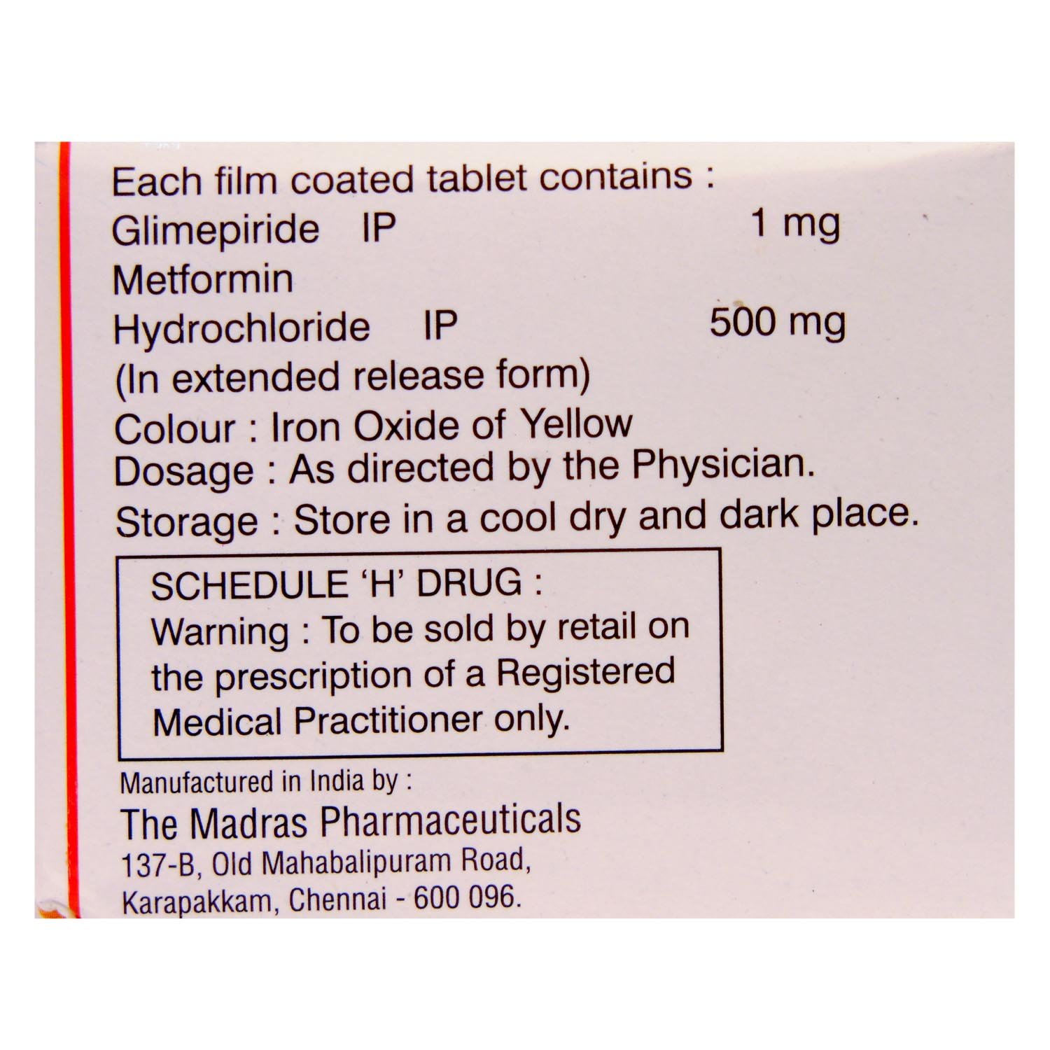 Medimet G1 Tablet 10's, Pack of 10 TABLETS Medimet G1 Tablet 10's, Pack of 10 TABLETS