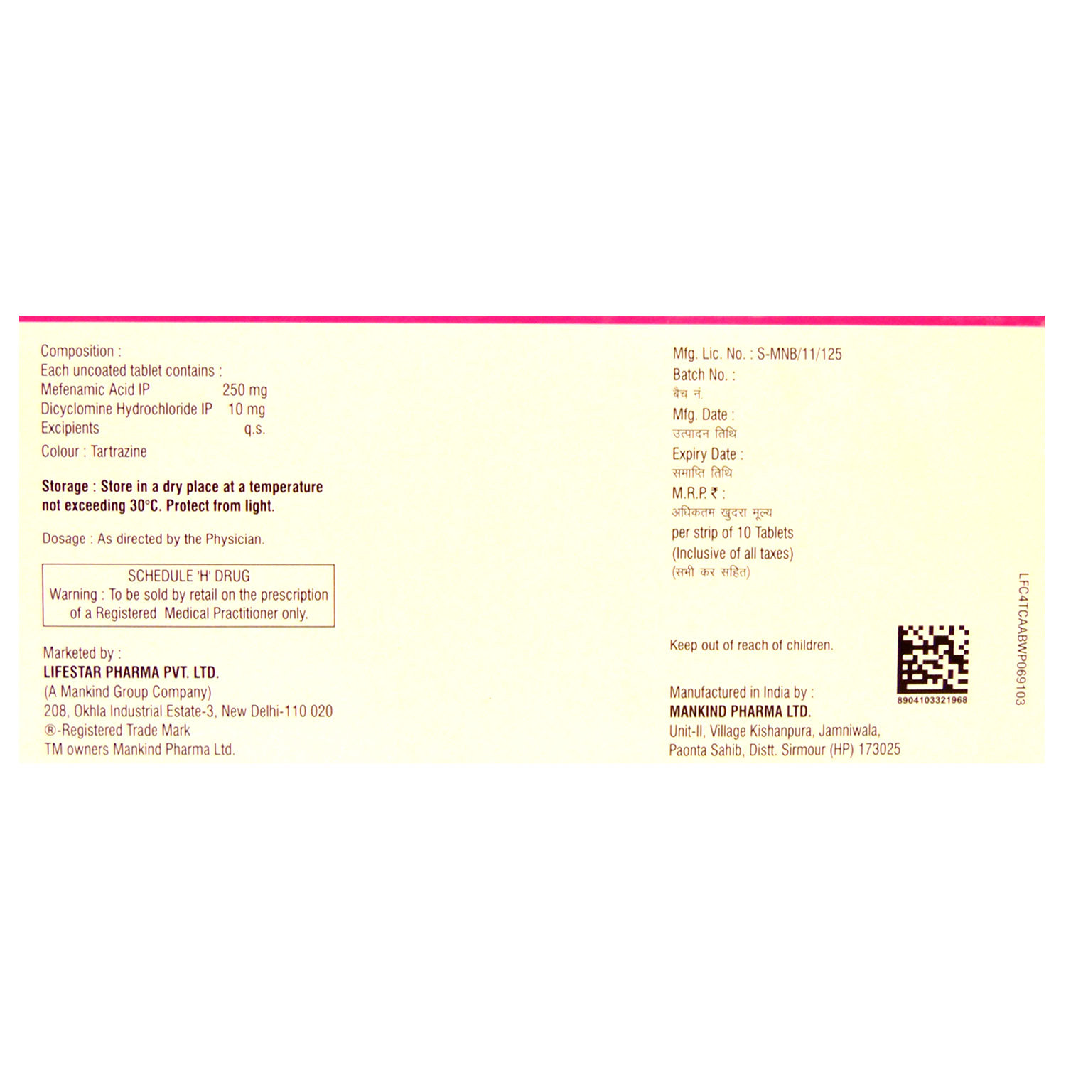 Mefkind-Spas Tablet 10's, Pack of 10 TABLETS Mefkind-Spas Tablet 10's, Pack of 10 TABLETS