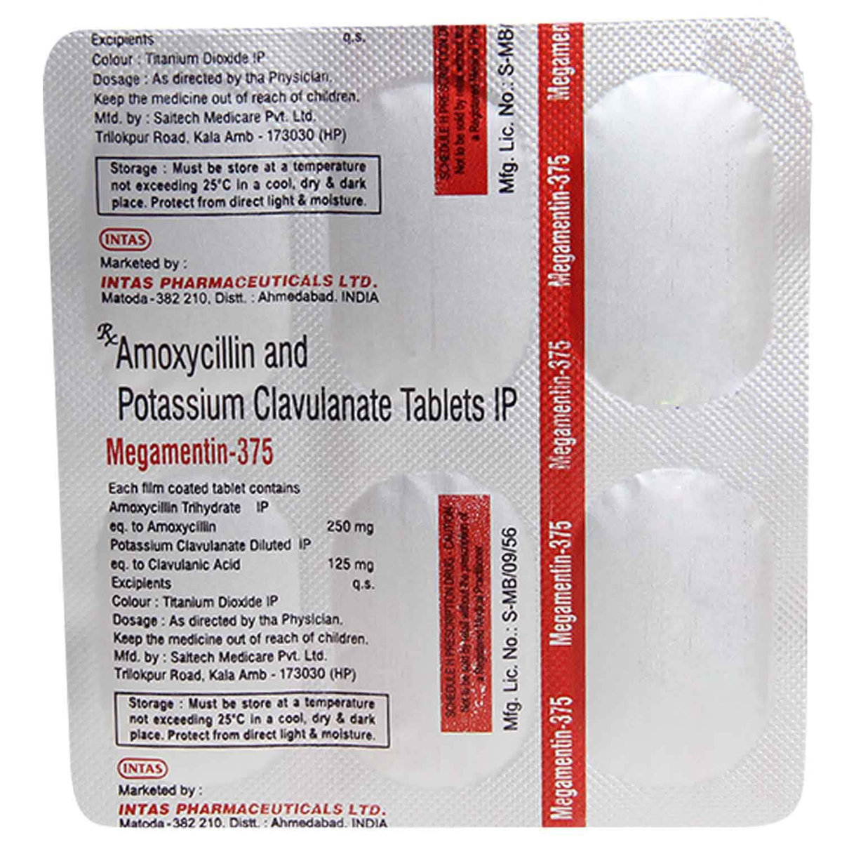 Megamentin 375 mg Tablet 6's, Pack of 6 TabletS Megamentin 375 mg Tablet 6's, Pack of 6 TabletS