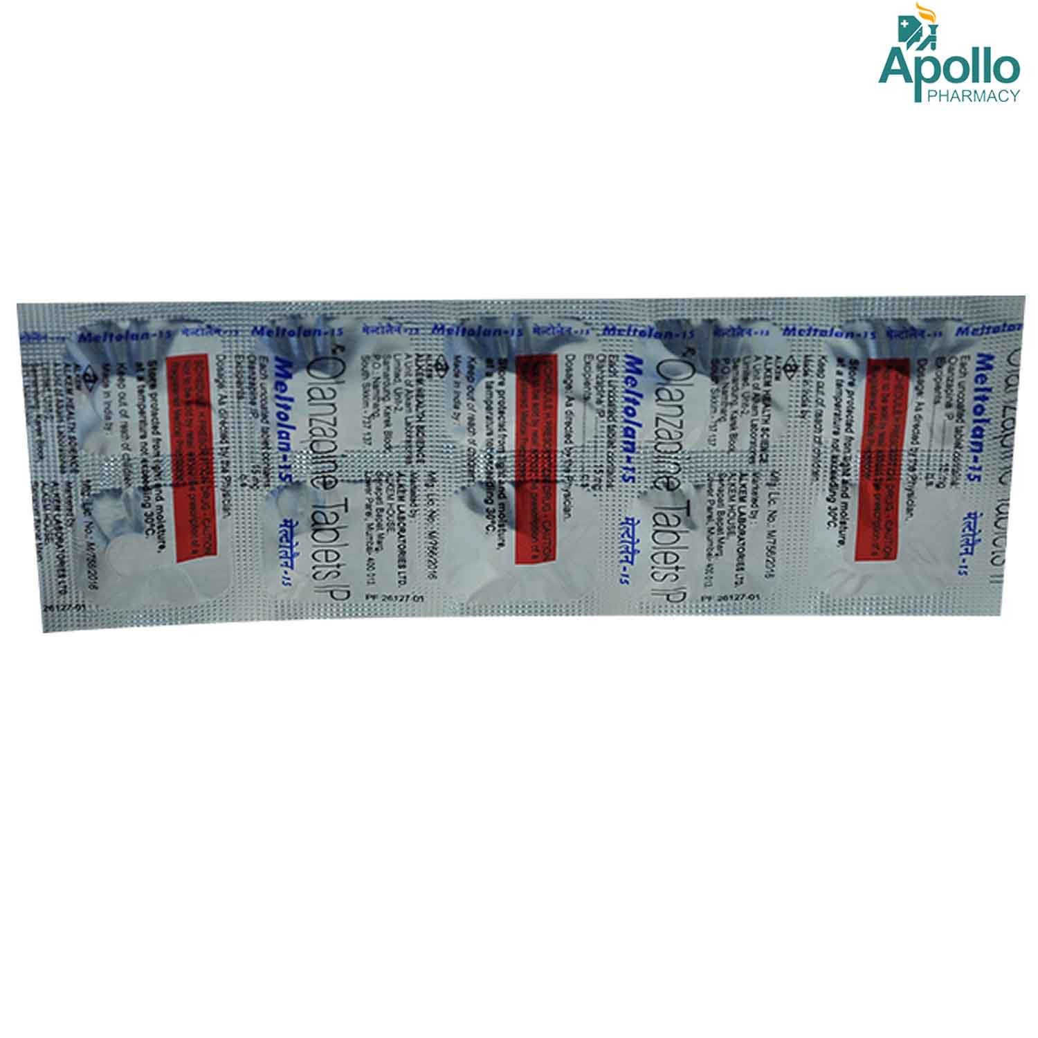 Meltolan 15 mg Tablet 10's, Pack of 10 TabletS Meltolan 15 mg Tablet 10's, Pack of 10 TabletS