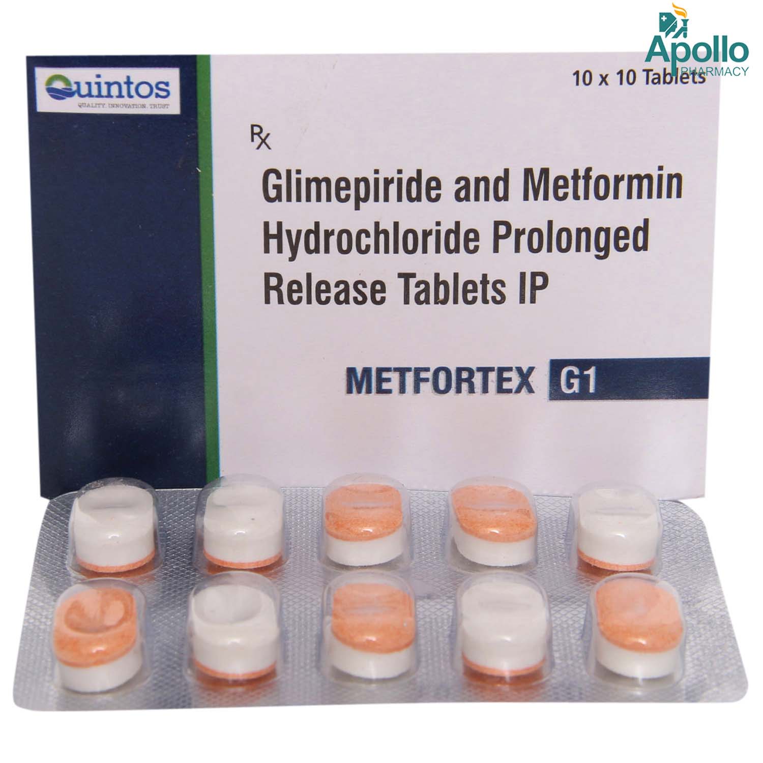 Metfortex G 1/500mg Tablet 10s, Pack of 10 TABLETS Metfortex G 1/500mg Tablet 10s, Pack of 10 TABLETS
