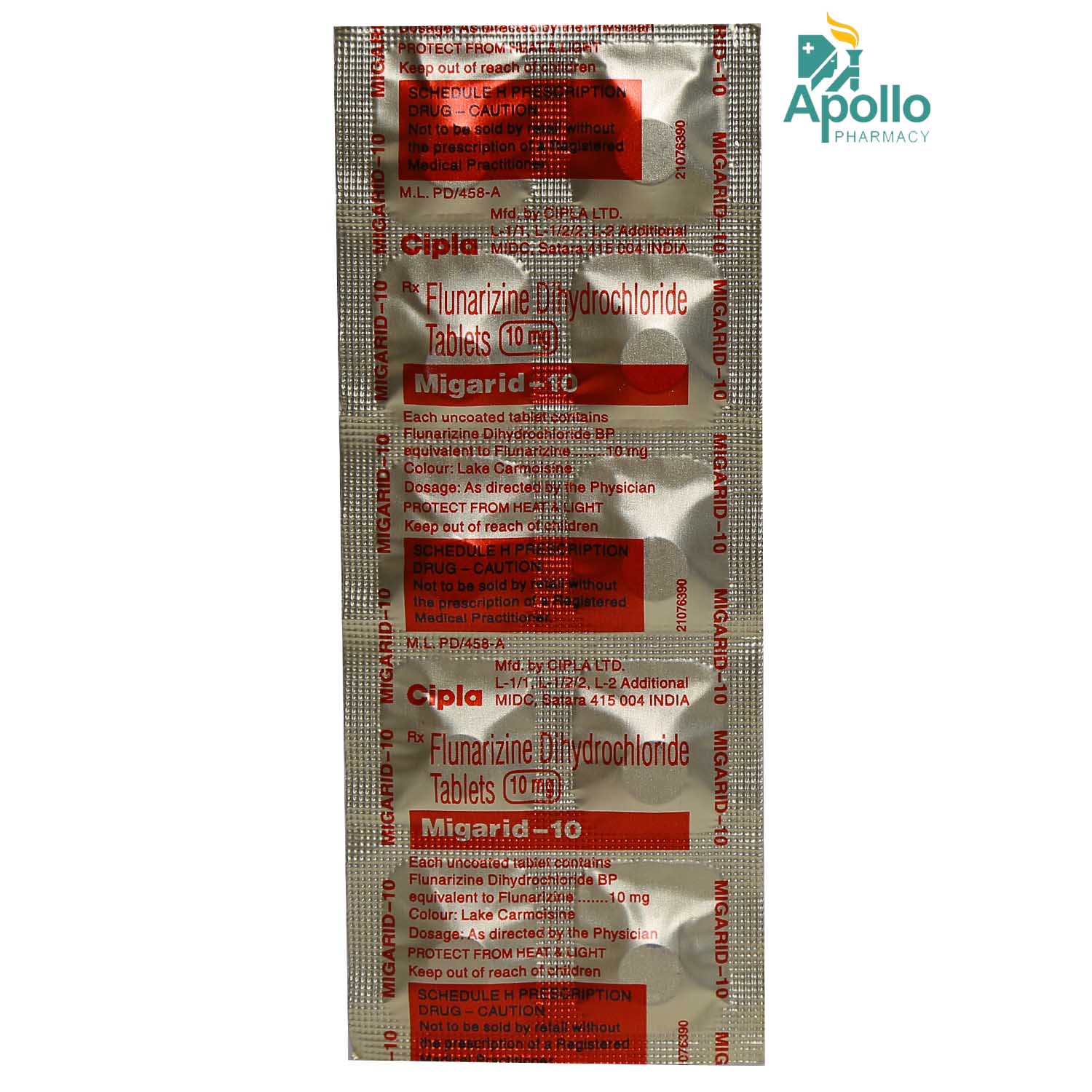 Migarid 10 Tablet 10's, Pack of 10 TABLETS Migarid 10 Tablet 10's, Pack of 10 TABLETS