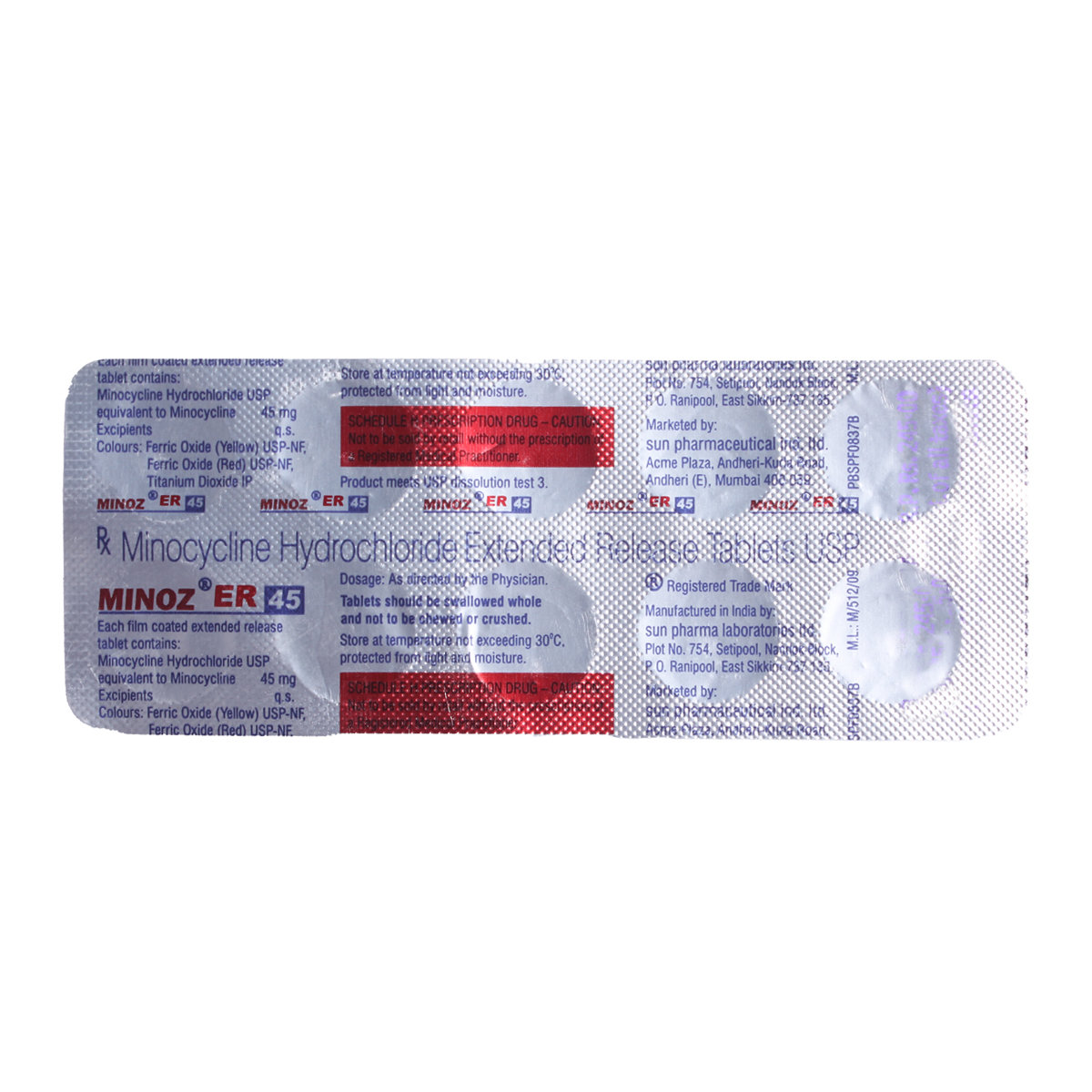 Minoz ER 45 Tablet 10's, Pack of 10 TabletS Minoz ER 45 Tablet 10's, Pack of 10 TabletS