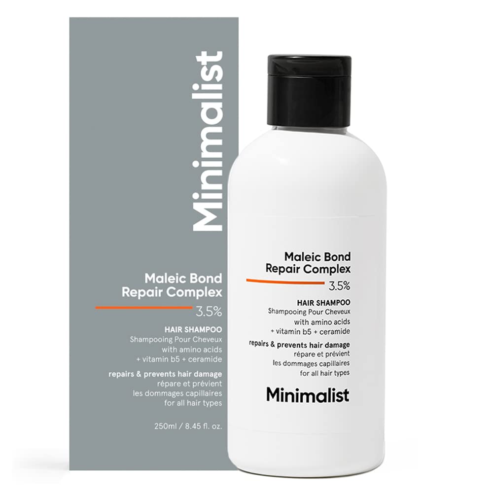 Minimalist 3.5% Maleic Bond Repair Complex Shampoo 250 ml | For Damaged and Frizzy Hair, Pack of 1 Minimalist 3.5% Maleic Bond Repair Complex Shampoo 250 ml | For Damaged and Frizzy Hair, Pack of 1