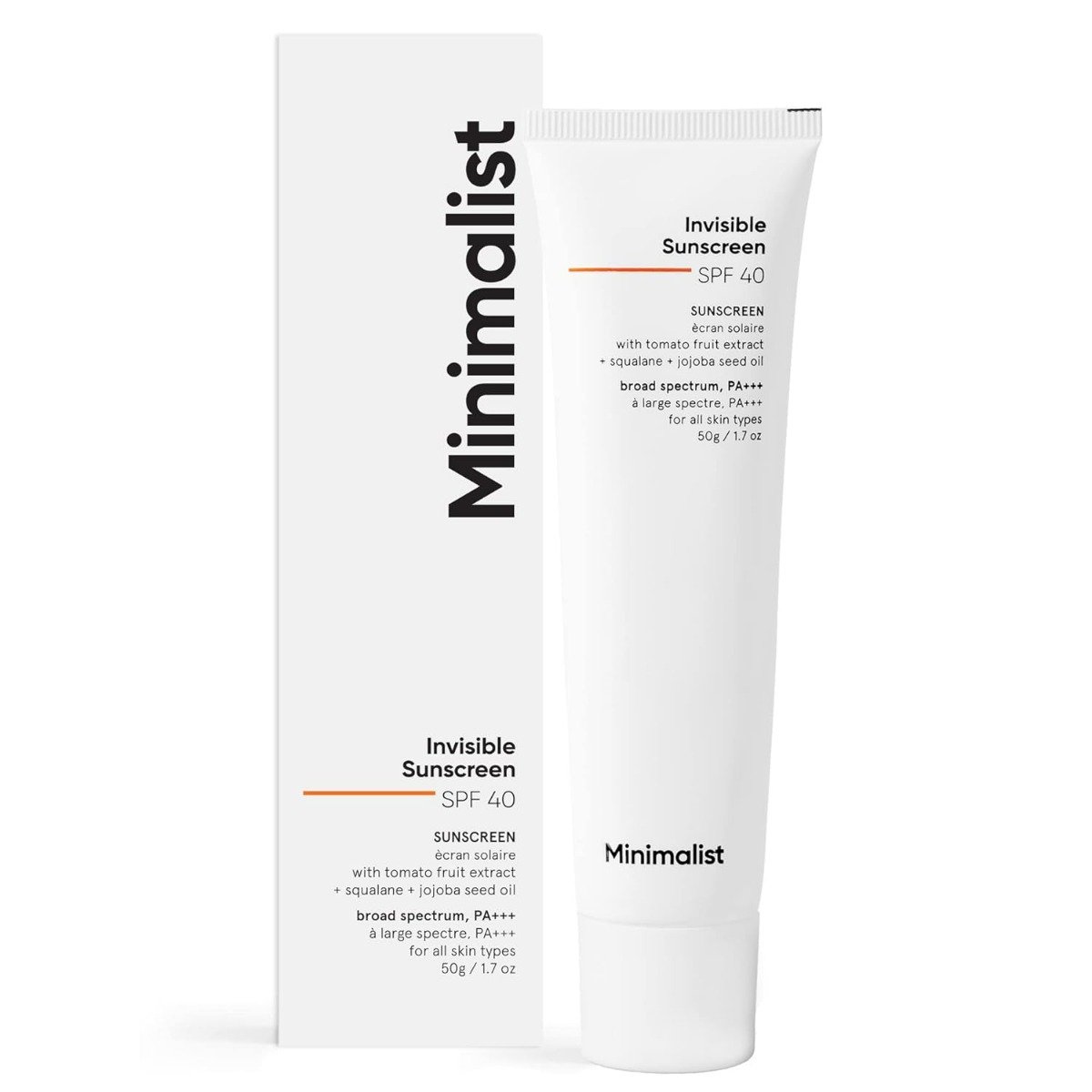 Minimalist SPF 40 PA+++ Invisible Sunscreen 50 gm | Light Gel Based Formula, Pack of 1 Minimalist SPF 40 PA+++ Invisible Sunscreen 50 gm | Light Gel Based Formula, Pack of 1