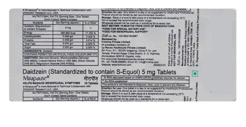 Mirapause 5 Tablet 10's, Pack of 10 TABLETS Mirapause 5 Tablet 10's, Pack of 10 TABLETS