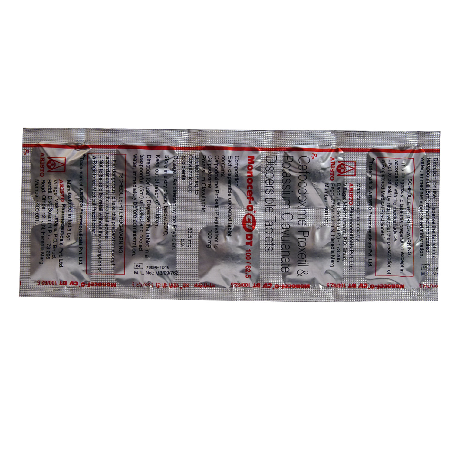 Monocef-O CV DT Tablet 10's, Pack of 10 TabletS Monocef-O CV DT Tablet 10's, Pack of 10 TabletS