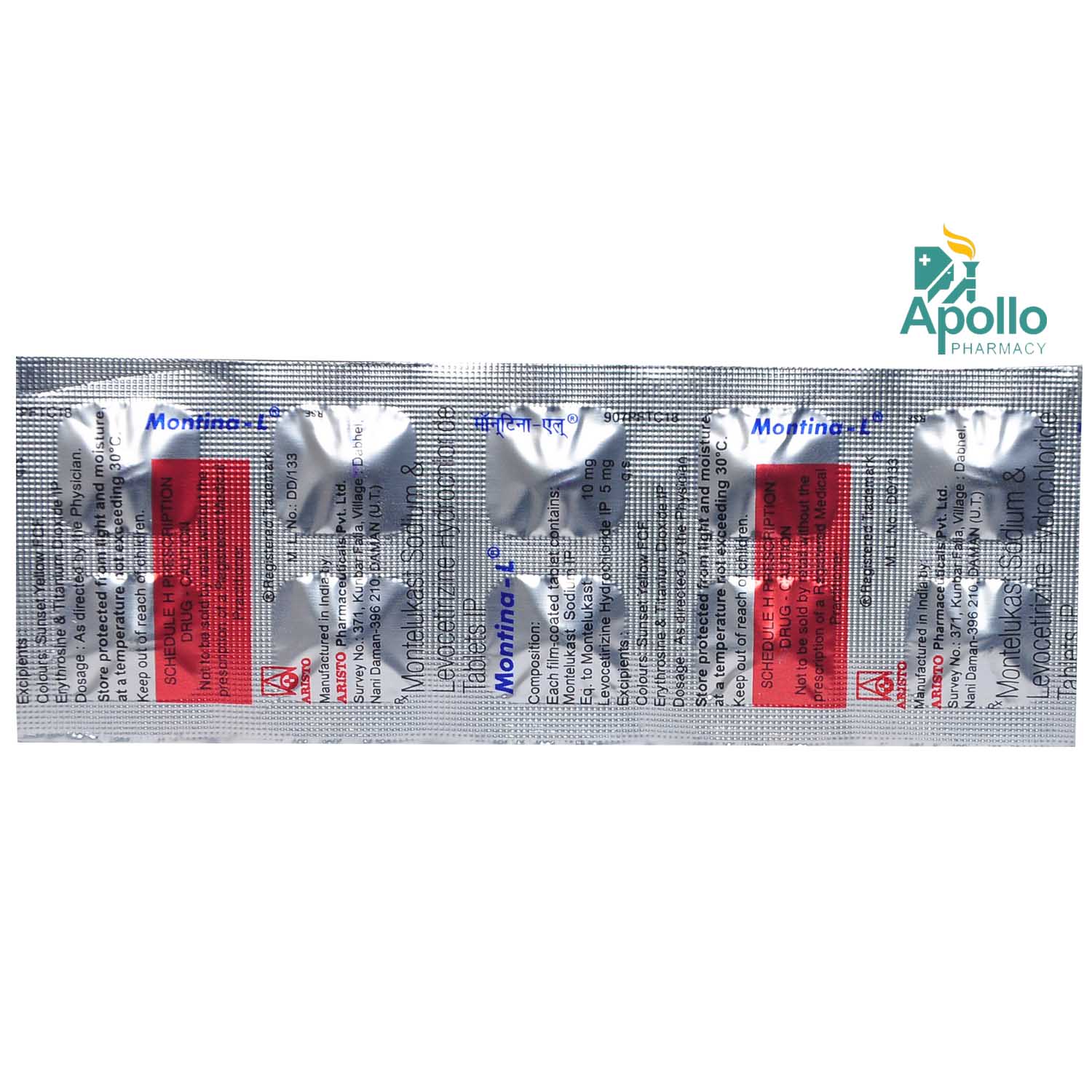 Montina-L Tablet 10's, Pack of 10 TABLETS Montina-L Tablet 10's, Pack of 10 TABLETS