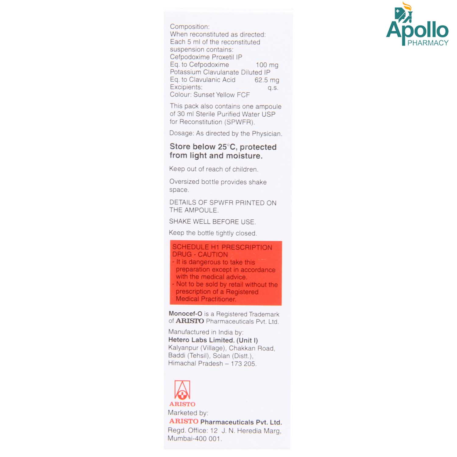 Monocef-O CV Oral Suspension 30 ml, Pack of 1 Oral Suspension Monocef-O CV Oral Suspension 30 ml, Pack of 1 Oral Suspension