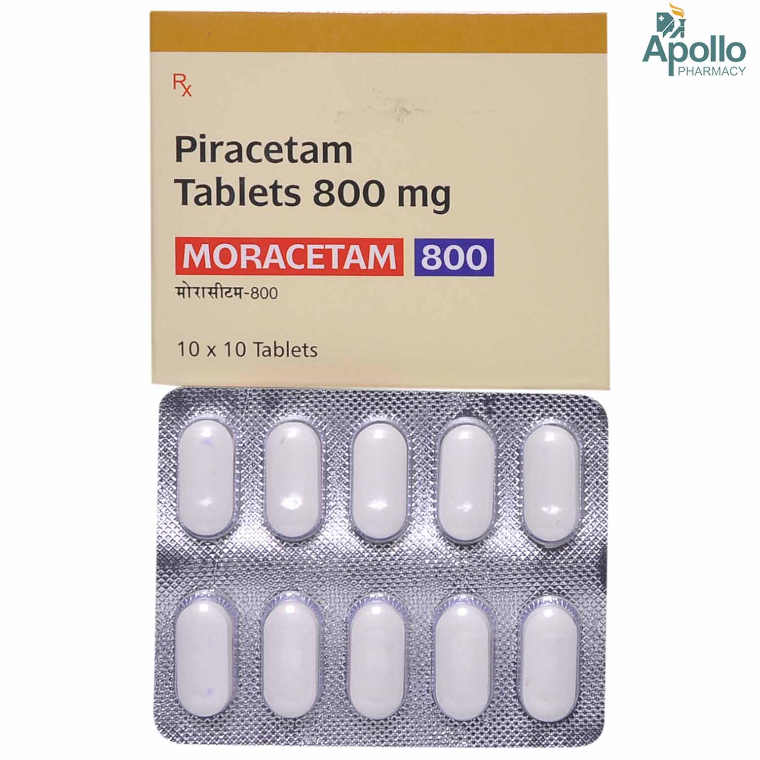 Moracetam 800 Tablet 10's, Pack of 10 TABLETS Moracetam 800 Tablet 10's, Pack of 10 TABLETS