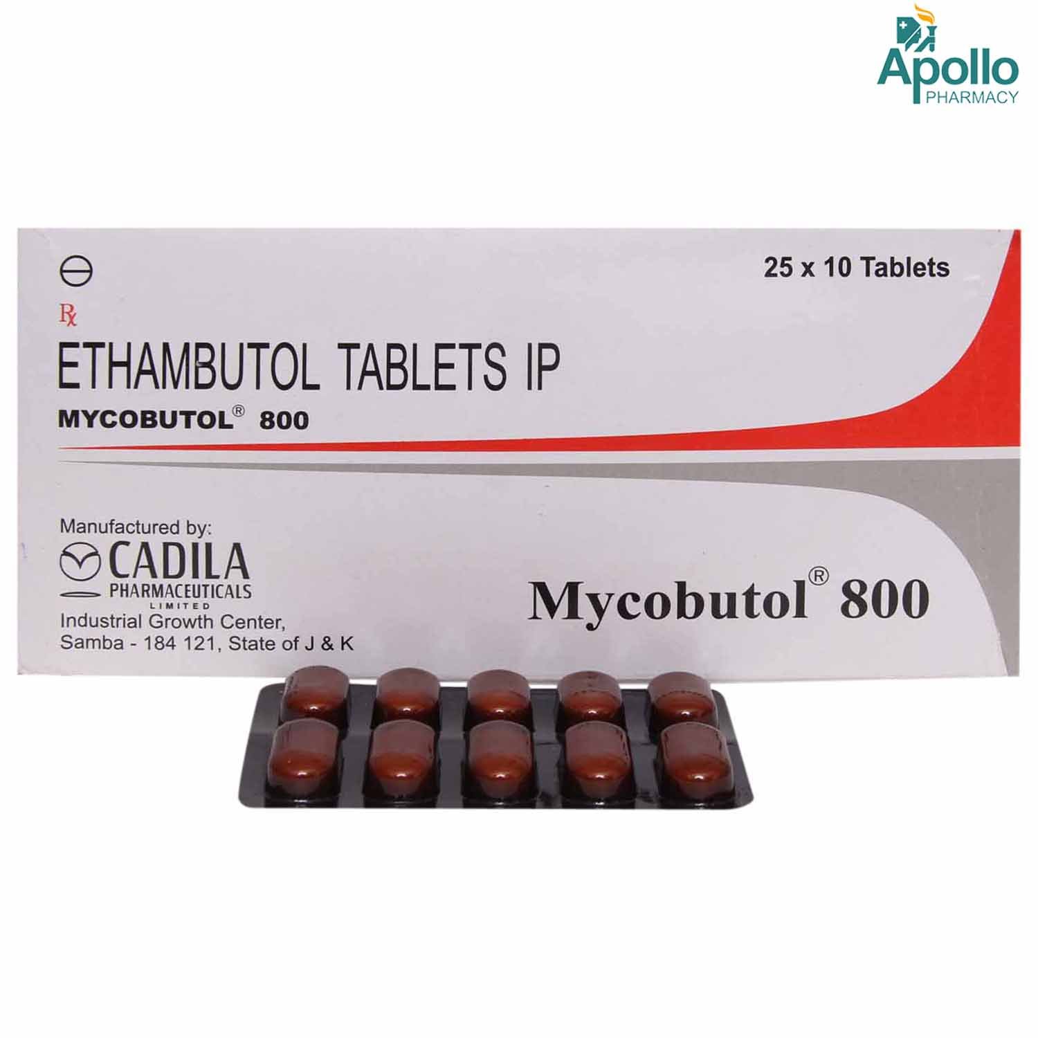 MYCOBUTOL 800MG TABLET, Pack of 10 TABLETS MYCOBUTOL 800MG TABLET, Pack of 10 TABLETS