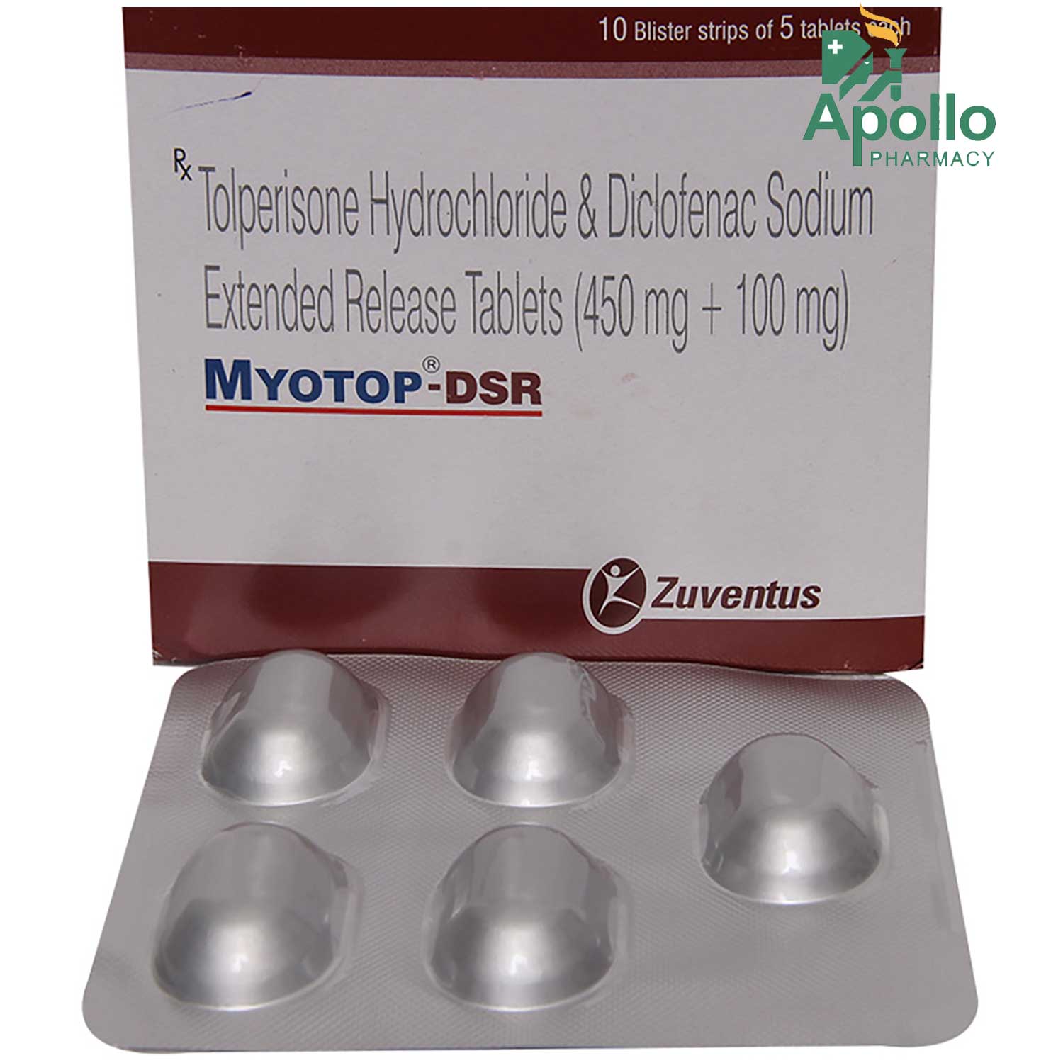 Myotop-DSR Tablet 5's, Pack of 5 Myotop-DSR Tablet 5's, Pack of 5