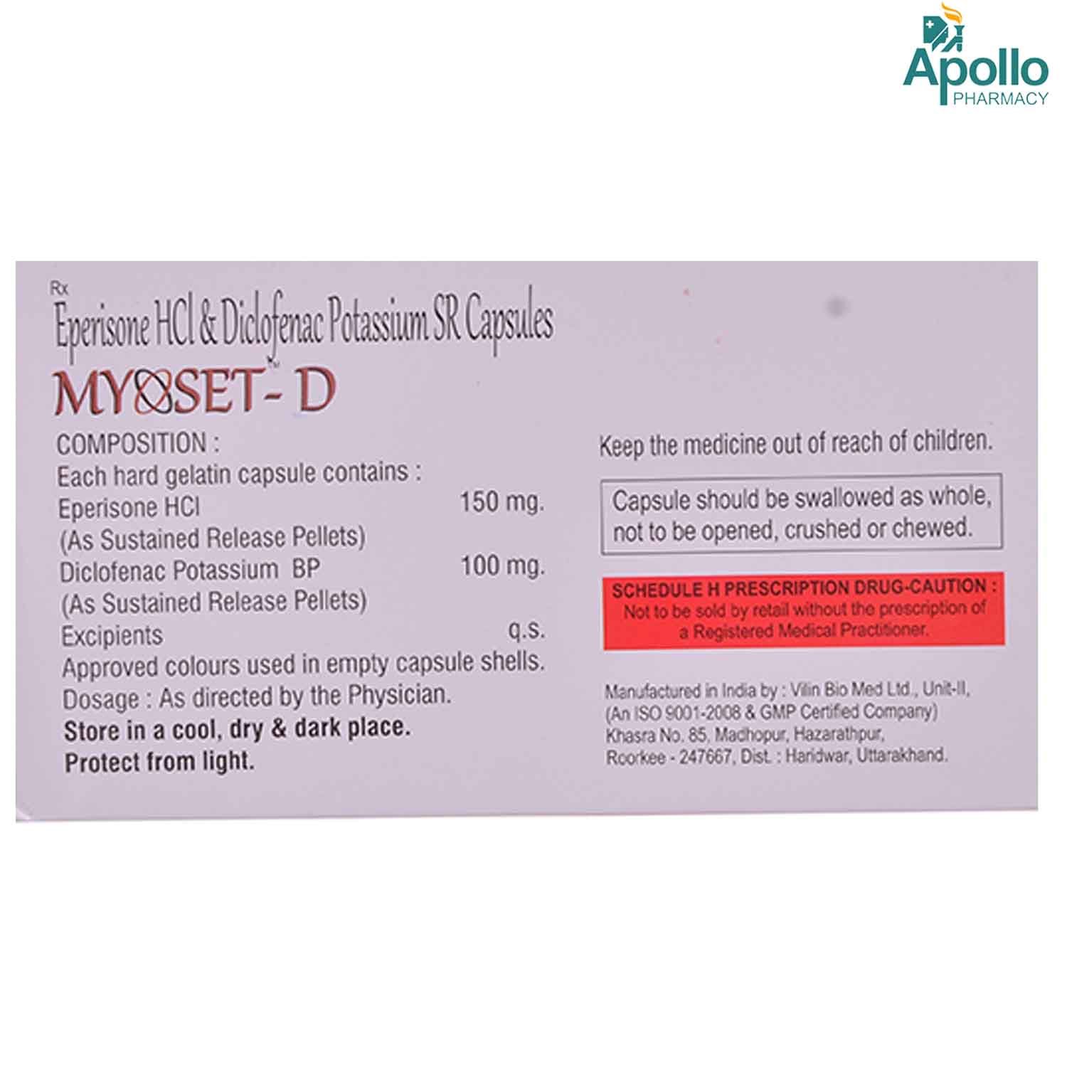 Myoset D Capsule 10's, Pack of 10 TABLETS Myoset D Capsule 10's, Pack of 10 TABLETS