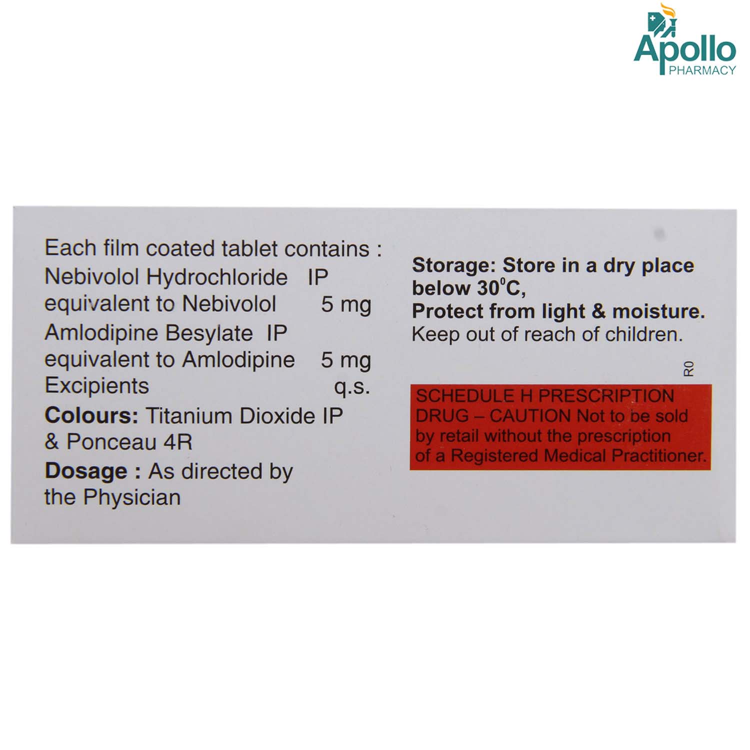 Nebiqol-AM-5 Tablet 10's, Pack of 10 TABLETS Nebiqol-AM-5 Tablet 10's, Pack of 10 TABLETS