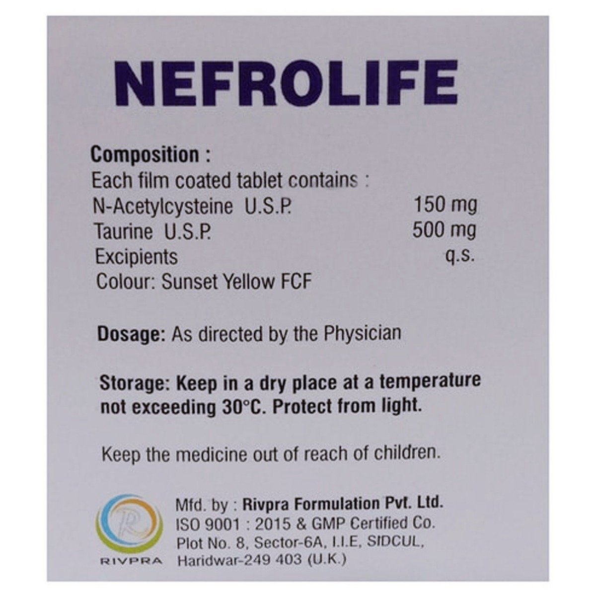 Nefrolife Tablet 10's, Pack of 10 TABLETS Nefrolife Tablet 10's, Pack of 10 TABLETS