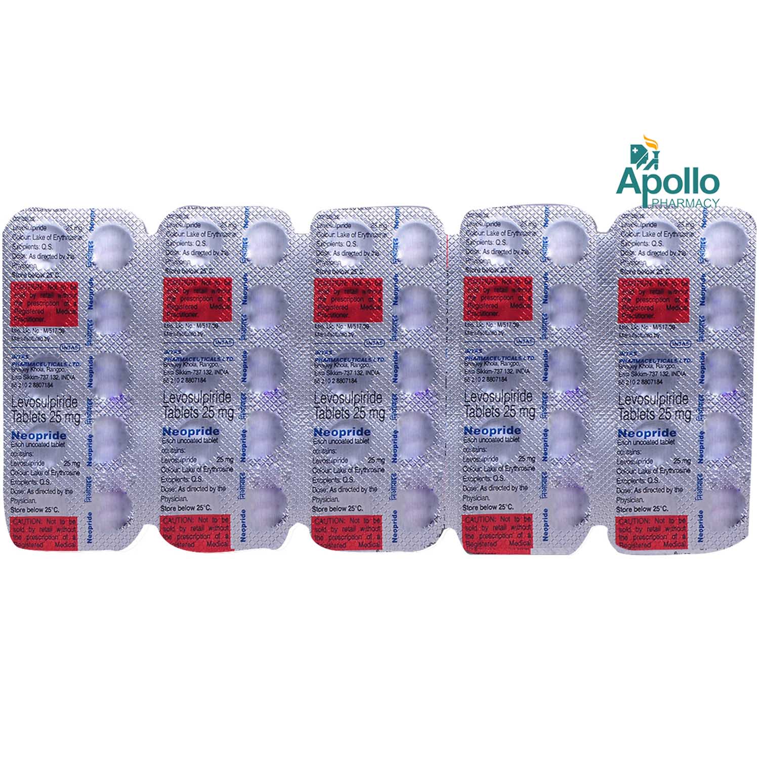 Neopride 25 mg Tablet 10's, Pack of 10 TABLETS Neopride 25 mg Tablet 10's, Pack of 10 TABLETS