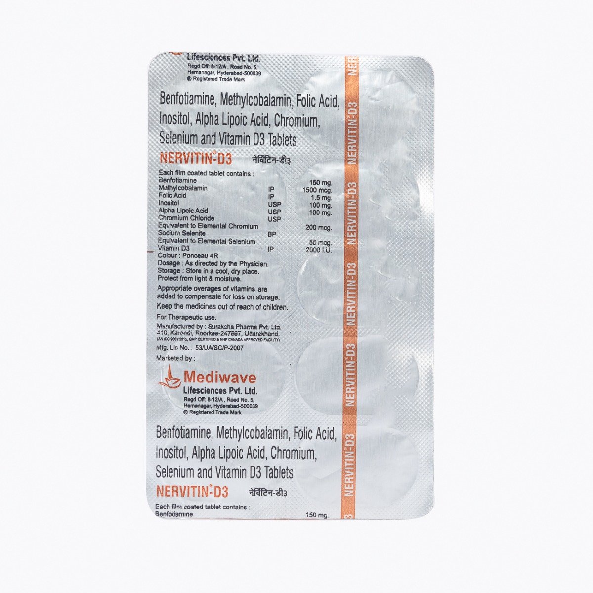 Nervitin-D3 Tablet 10's, Pack of 10 Nervitin-D3 Tablet 10's, Pack of 10