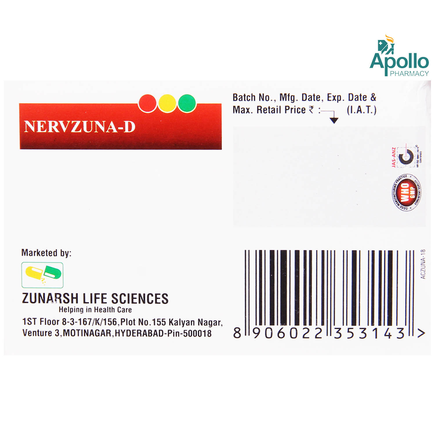 Nervzuna-D Tablet 10's, Pack of 10 Nervzuna-D Tablet 10's, Pack of 10