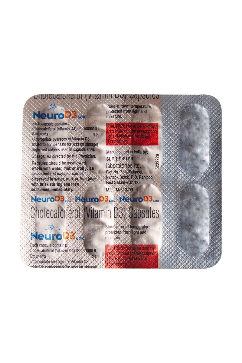 Neuro D3 60K Capsule 8's, Pack of 8 Neuro D3 60K Capsule 8's, Pack of 8