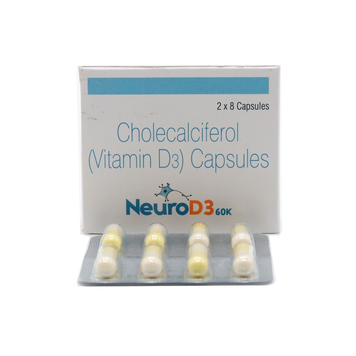 Neuro D3 60K Capsule 8's, Pack of 8 Neuro D3 60K Capsule 8's, Pack of 8