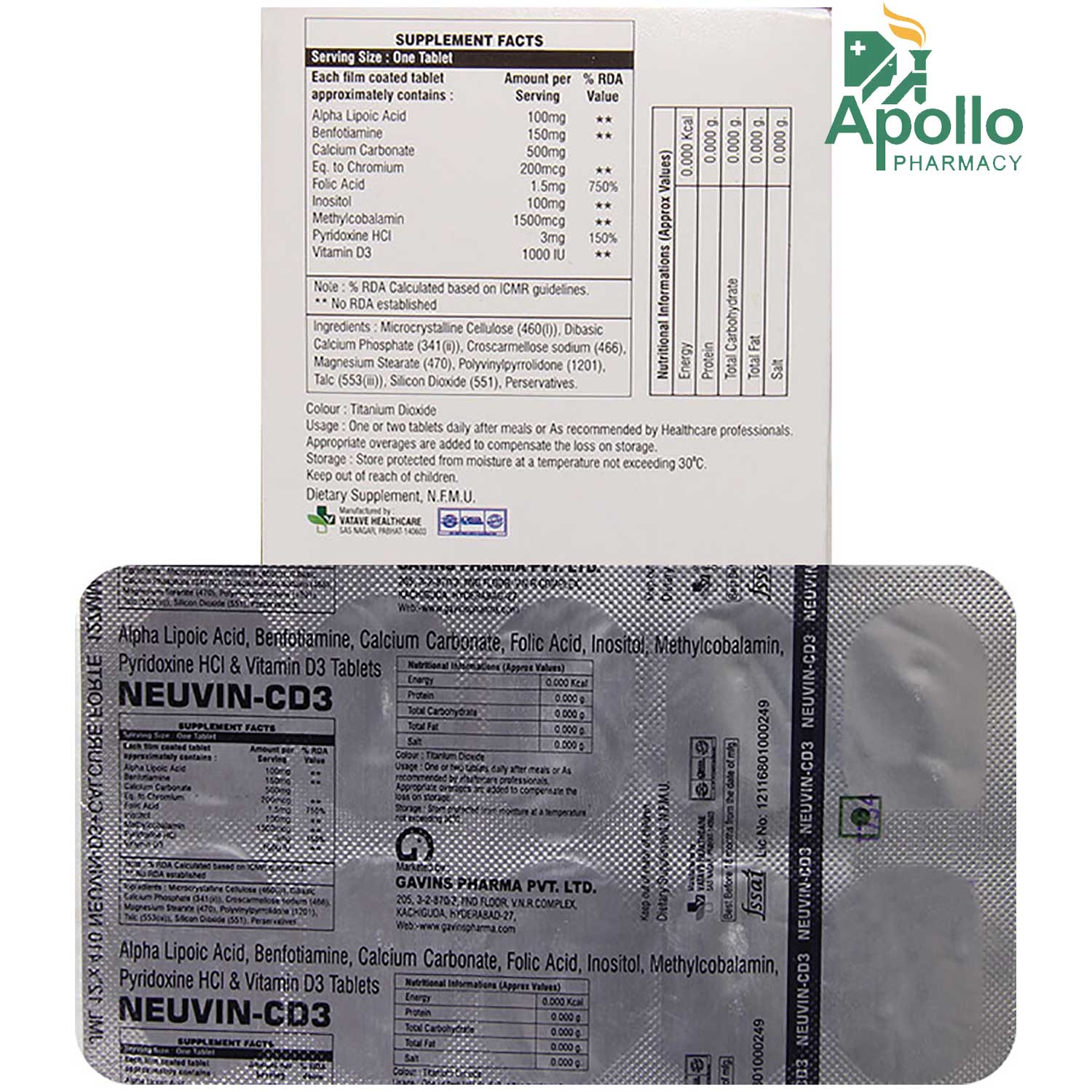 Neuvin-CD3 Tablet 10's, Pack of 10 Neuvin-CD3 Tablet 10's, Pack of 10