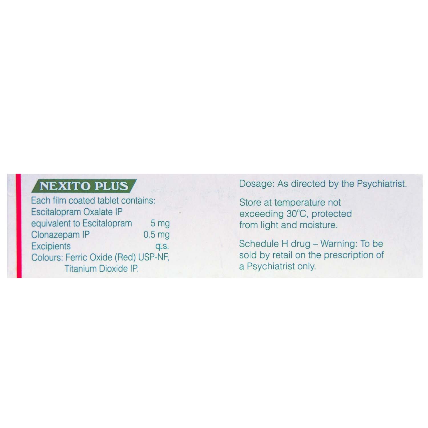 Nexito Plus Tablet 10's, Pack of 10 TABLETS Nexito Plus Tablet 10's, Pack of 10 TABLETS