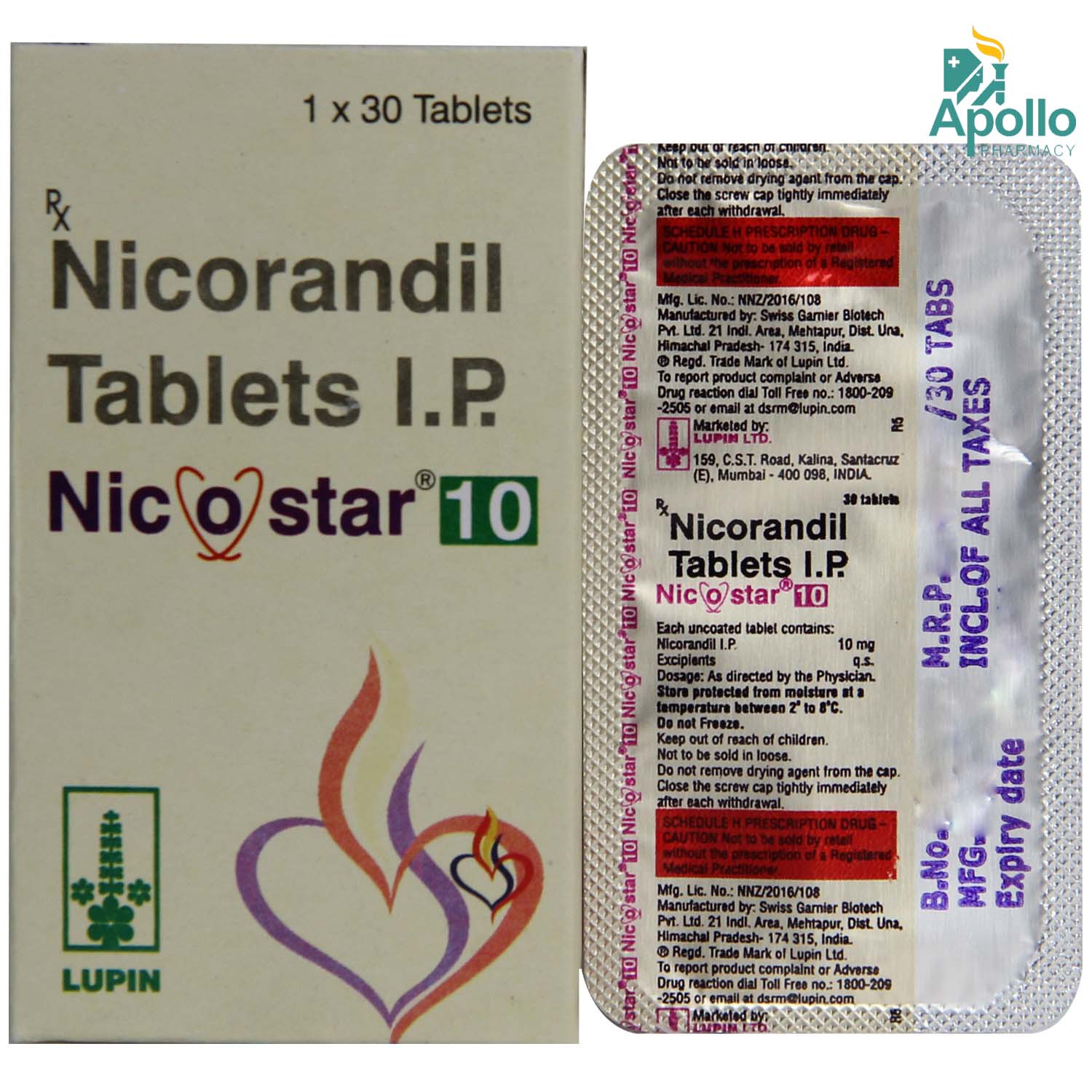 Nicostar 10 mg Tablet 30's, Pack of 1 TABLET Nicostar 10 mg Tablet 30's, Pack of 1 TABLET