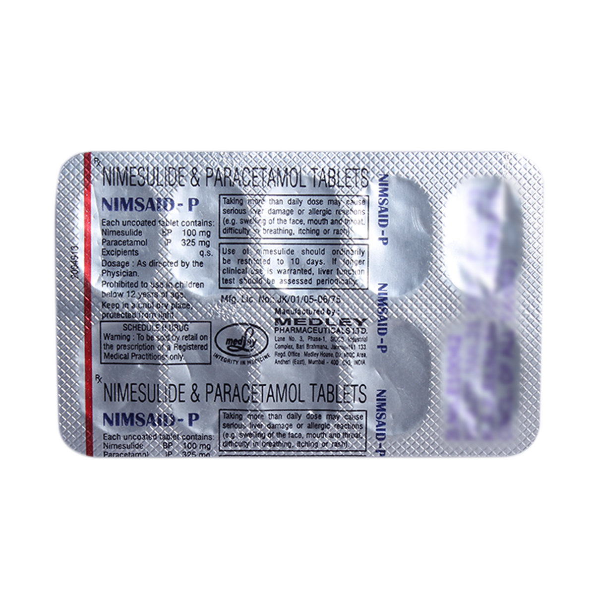 Nimsaid-P Tablet 10's, Pack of 10 TABLETS Nimsaid-P Tablet 10's, Pack of 10 TABLETS