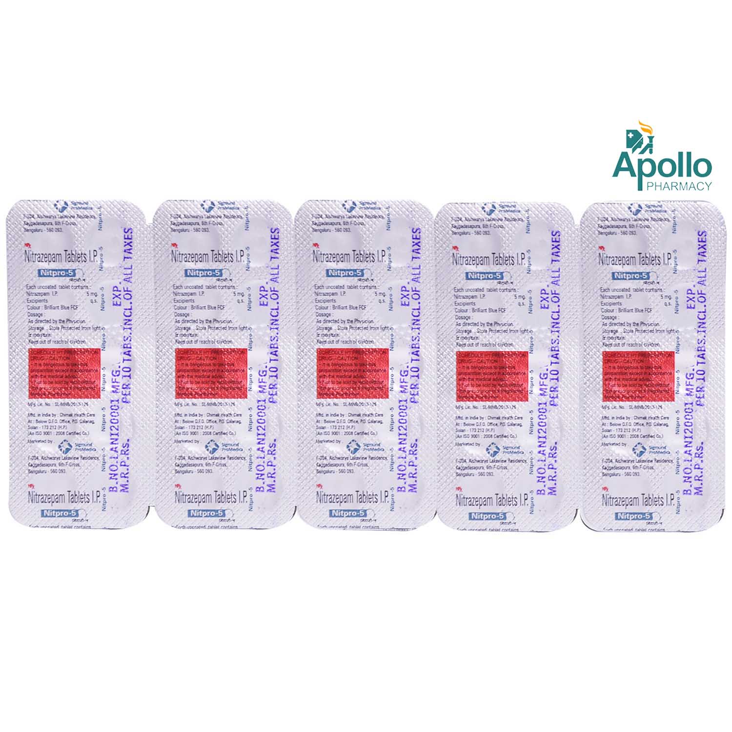 NITPRO 5MG TABLET, Pack of 10 TABLETS NITPRO 5MG TABLET, Pack of 10 TABLETS