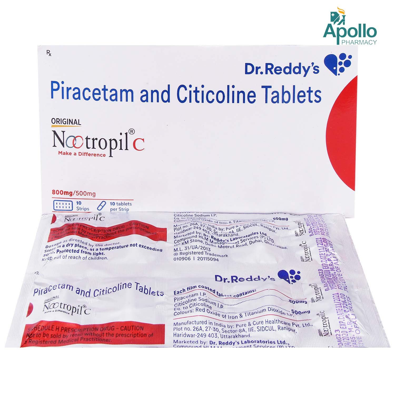 Nootropil C Tablet 10'S 10's, Pack of 10 TABLETS Nootropil C Tablet 10'S 10's, Pack of 10 TABLETS