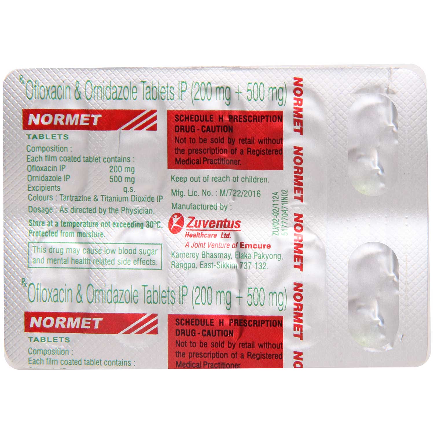 Normet Tablet 10's, Pack of 10 TABLETS Normet Tablet 10's, Pack of 10 TABLETS