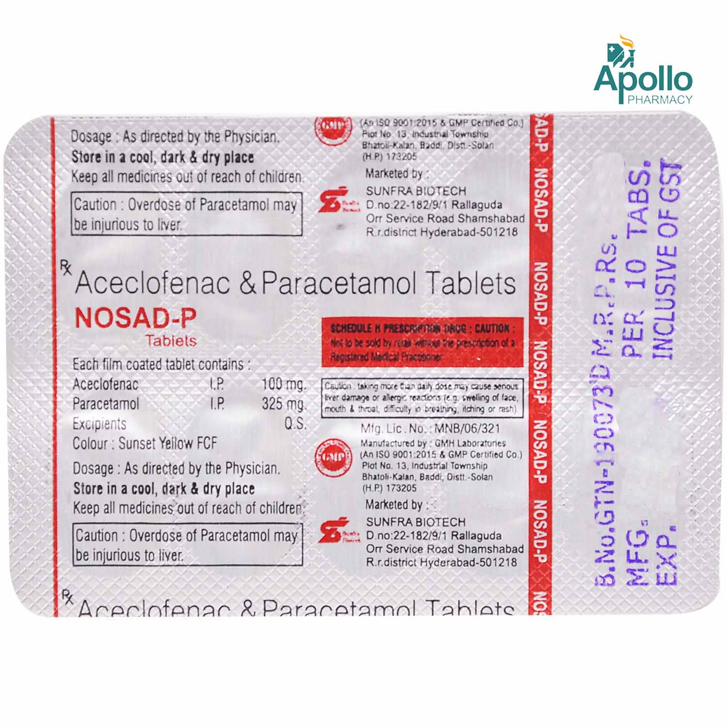 Nosad-P Tablet 10's, Pack of 10 TabletS Nosad-P Tablet 10's, Pack of 10 TabletS