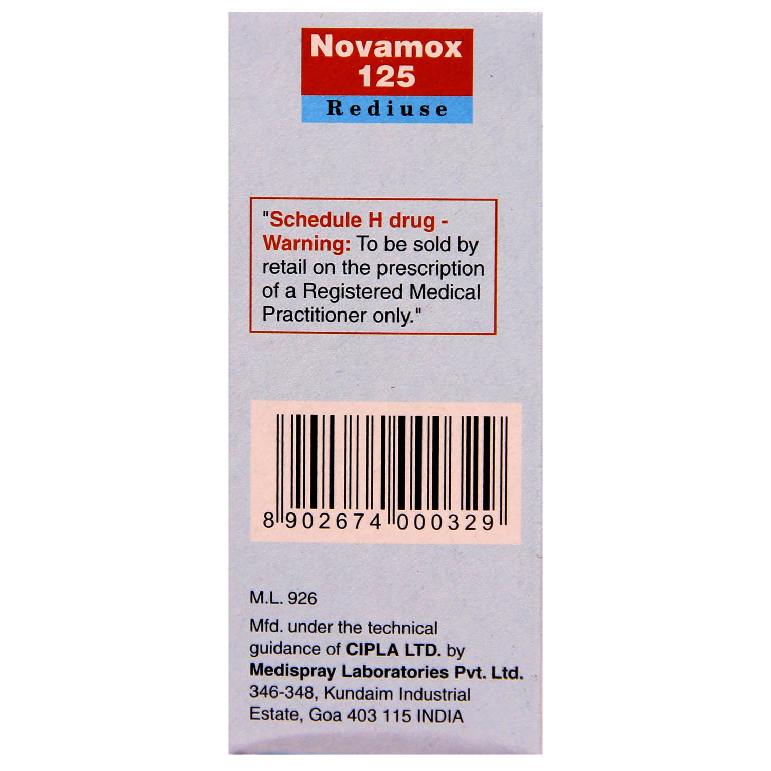 Novamox 125 Rediuse Oral Suspension 30 ml, Pack of 1 ORAL SUSPENSION Novamox 125 Rediuse Oral Suspension 30 ml, Pack of 1 ORAL SUSPENSION