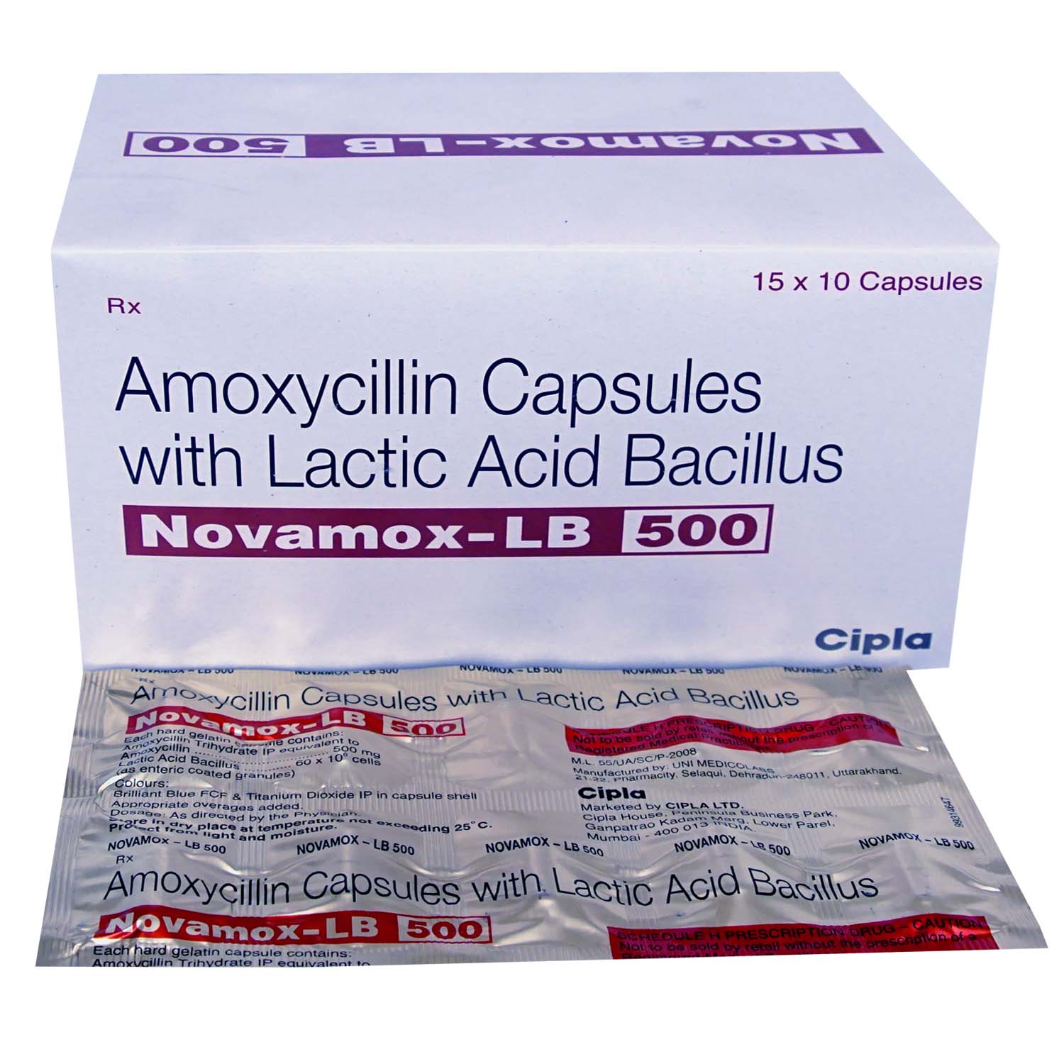 Novamox-LB 500 Capsule 10's, Pack of 10 CapsuleS Novamox-LB 500 Capsule 10's, Pack of 10 CapsuleS