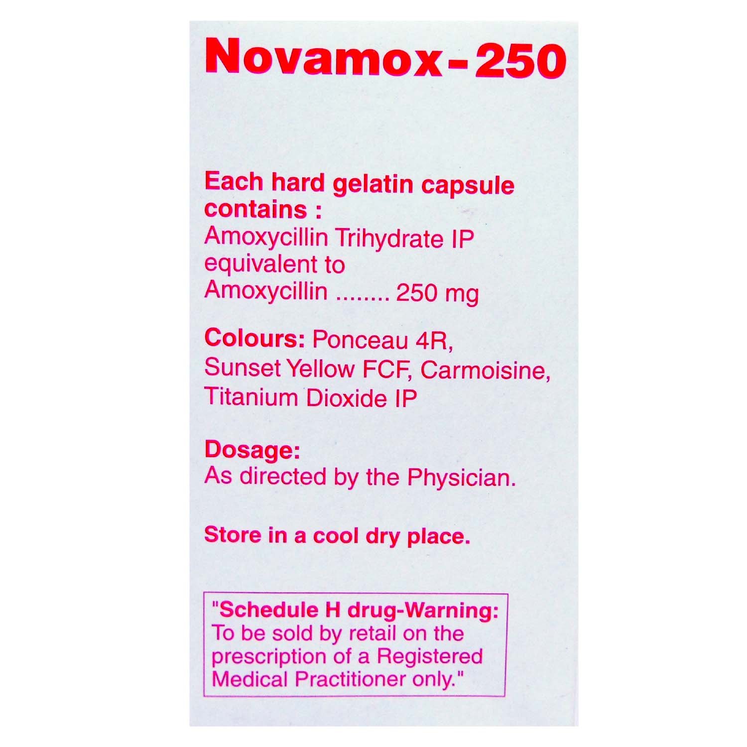 Novamox-250 Capsule 15's, Pack of 15 CAPSULES Novamox-250 Capsule 15's, Pack of 15 CAPSULES