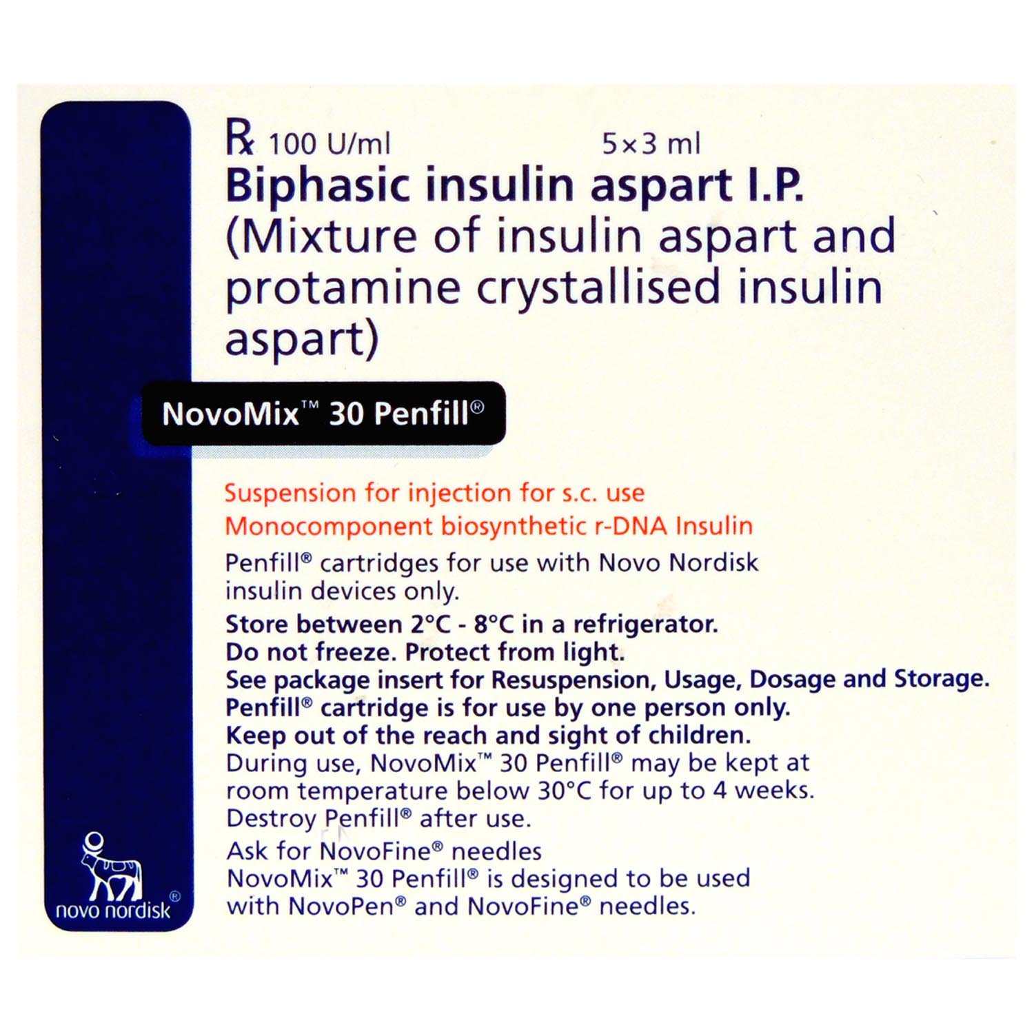 Novomix 30 100IU/ml Penfill 3 ml, Pack of 1 Injection Novomix 30 100IU/ml Penfill 3 ml, Pack of 1 Injection
