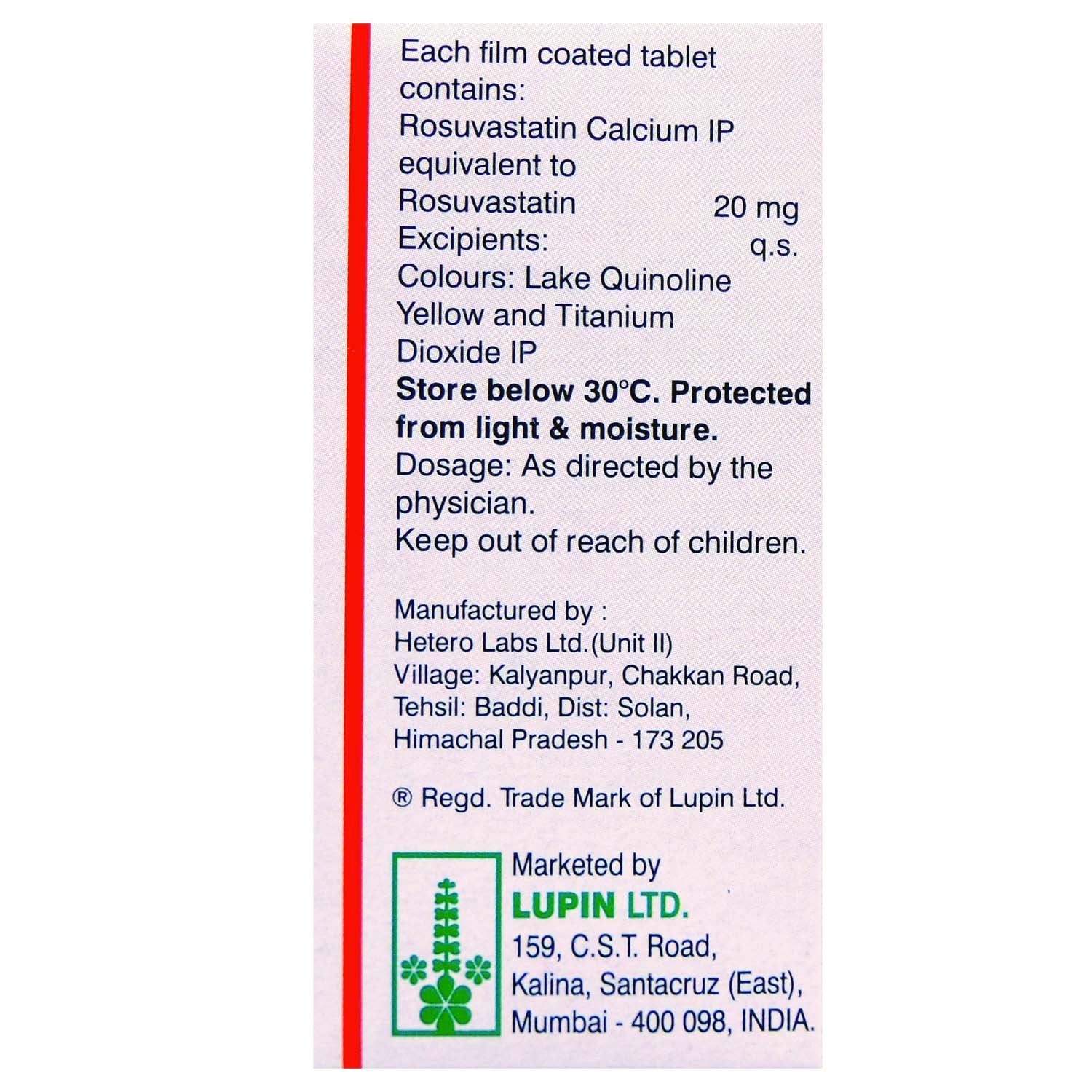 Novastat 20 Tablet 15's, Pack of 15 TabletS Novastat 20 Tablet 15's, Pack of 15 TabletS