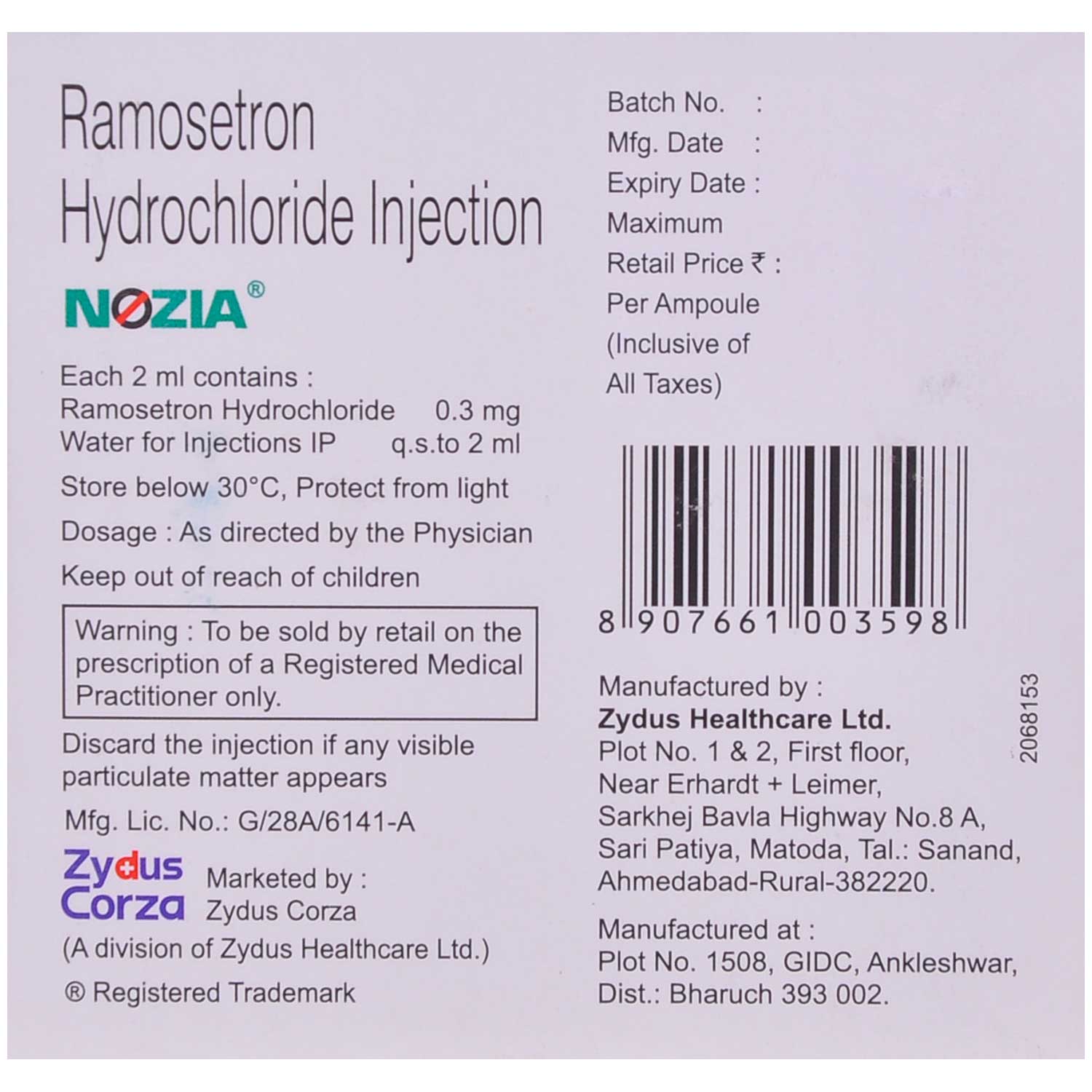 Nozia Injection 5 x 2 ml , Pack of 5 INJECTIONS Nozia Injection 5 x 2 ml , Pack of 5 INJECTIONS