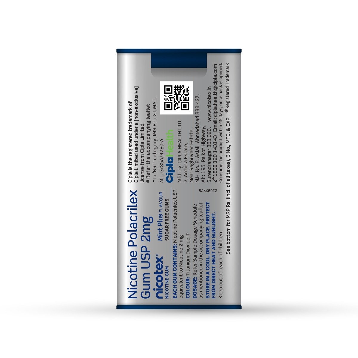 Nicotex 2mg Sugar Free Mint Plus Flavour Nicotine Gum, 29 Count, Pack of 1 Nicotex 2mg Sugar Free Mint Plus Flavour Nicotine Gum, 29 Count, Pack of 1