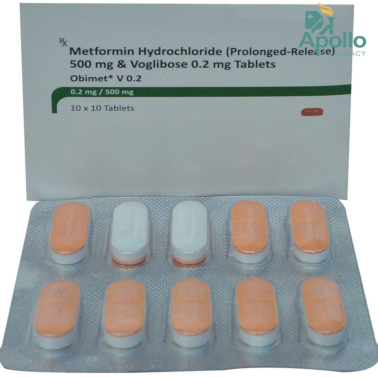 Obimetv 0.2 mg/500 mg Tablet 10's, Pack of 10 Obimetv 0.2 mg/500 mg Tablet 10's, Pack of 10
