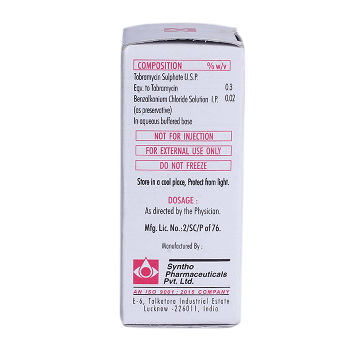 OBRA EYE DROPS 5ML, Pack of 1 OBRA EYE DROPS 5ML, Pack of 1