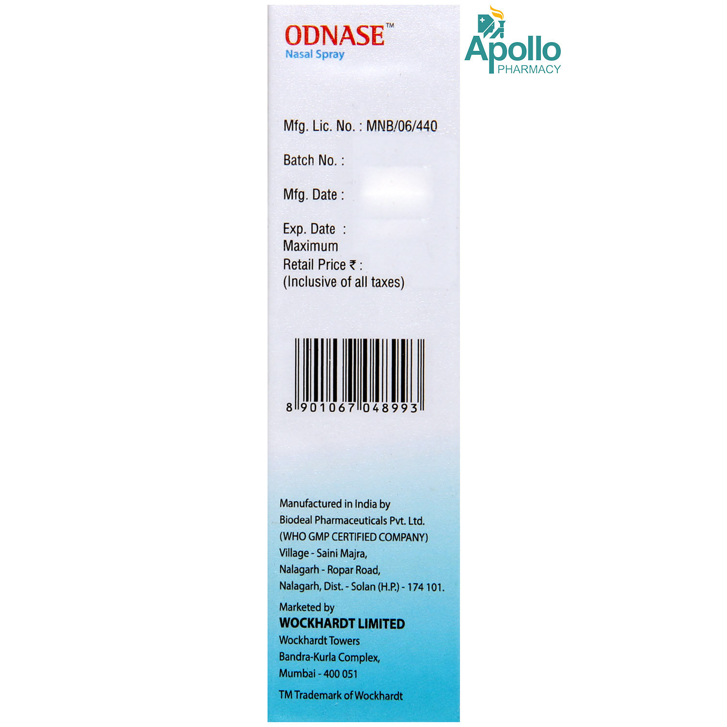 Odnase Nasal Spray 6 gm, Pack of 1 NASAL SPRAY Odnase Nasal Spray 6 gm, Pack of 1 NASAL SPRAY