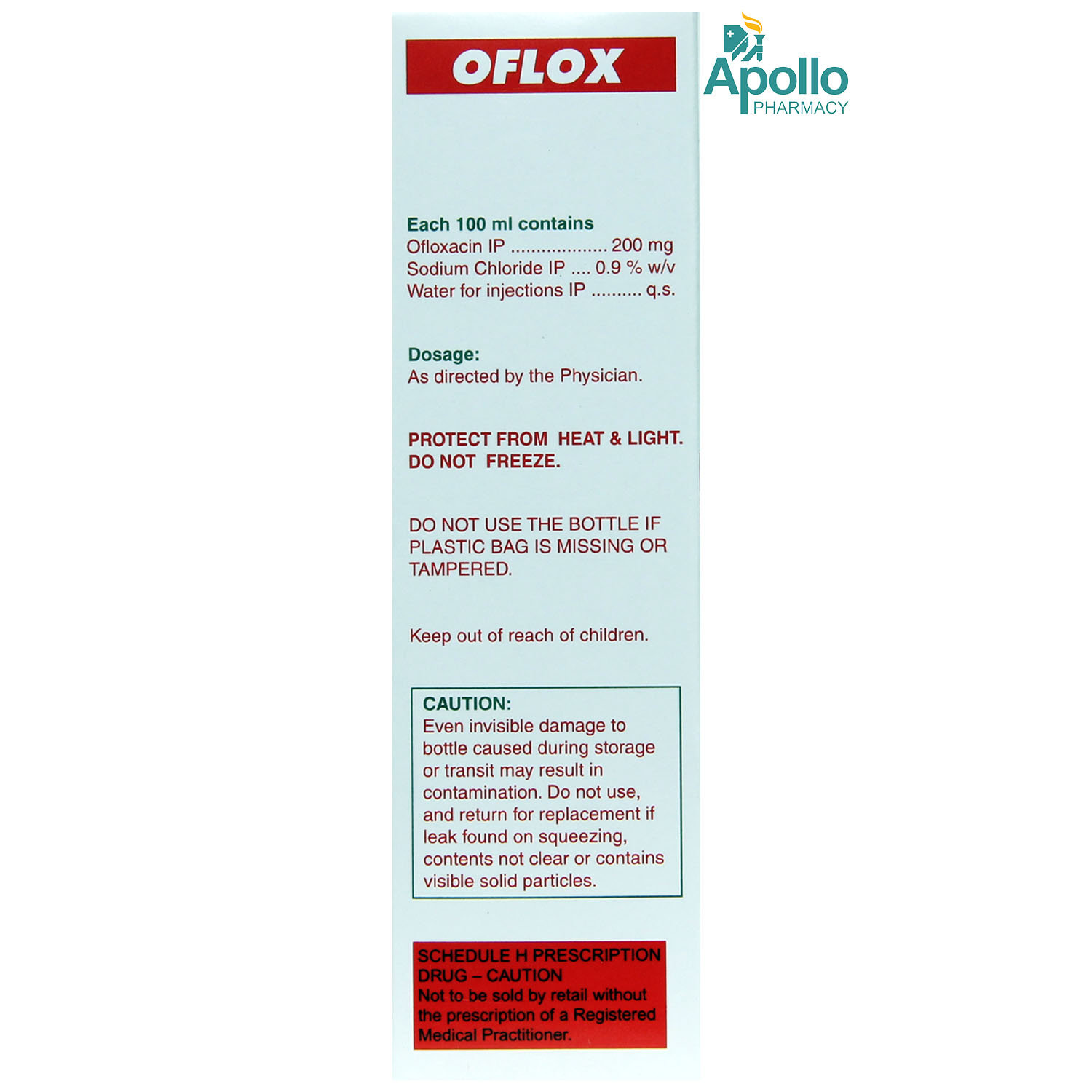 Oflox 200mg I.V. 100ml, Pack of 1 Oflox 200mg I.V. 100ml, Pack of 1