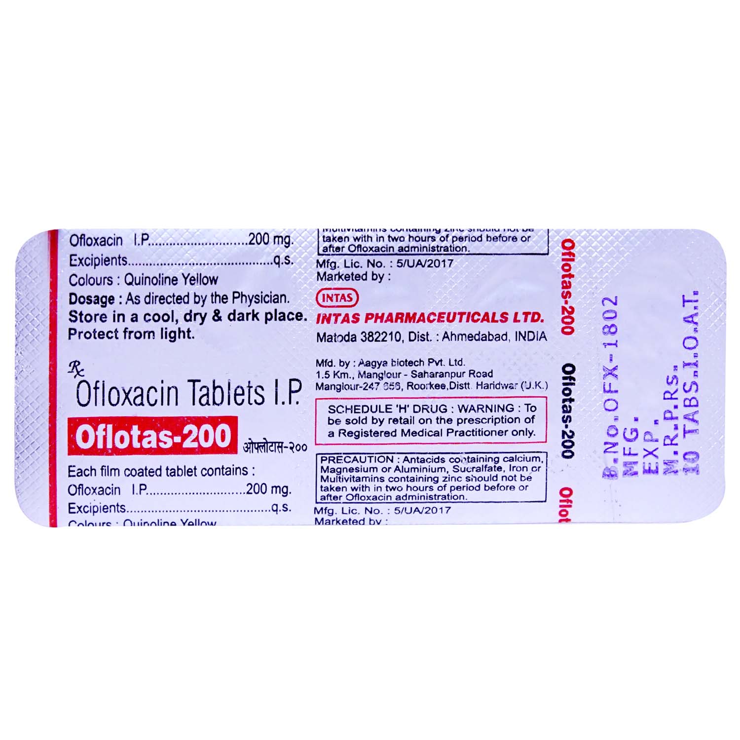 OFLOSTAR 200MG TABLET, Pack of 10 TABLETS OFLOSTAR 200MG TABLET, Pack of 10 TABLETS