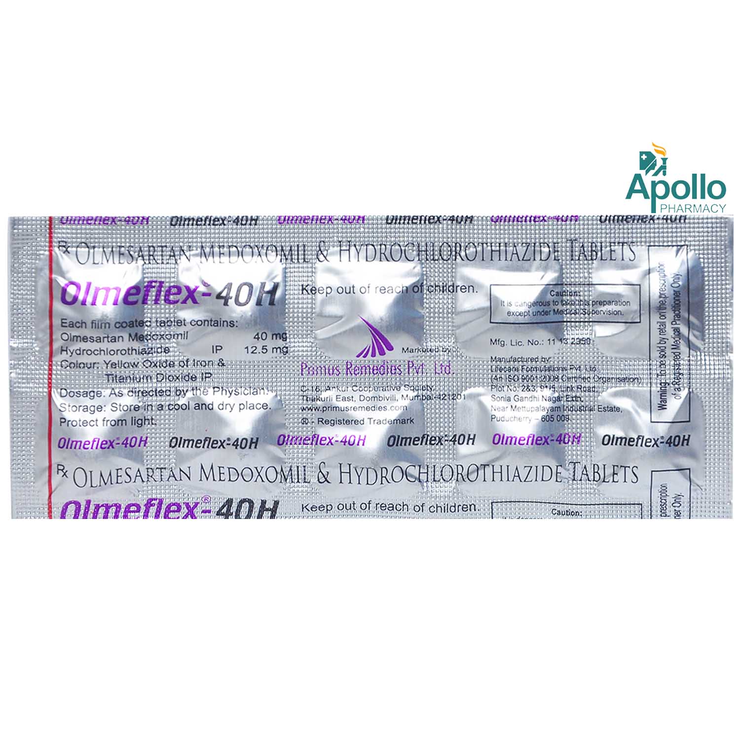 Olmeflex H 40 Tablet 10's, Pack of 10 TabletS Olmeflex H 40 Tablet 10's, Pack of 10 TabletS