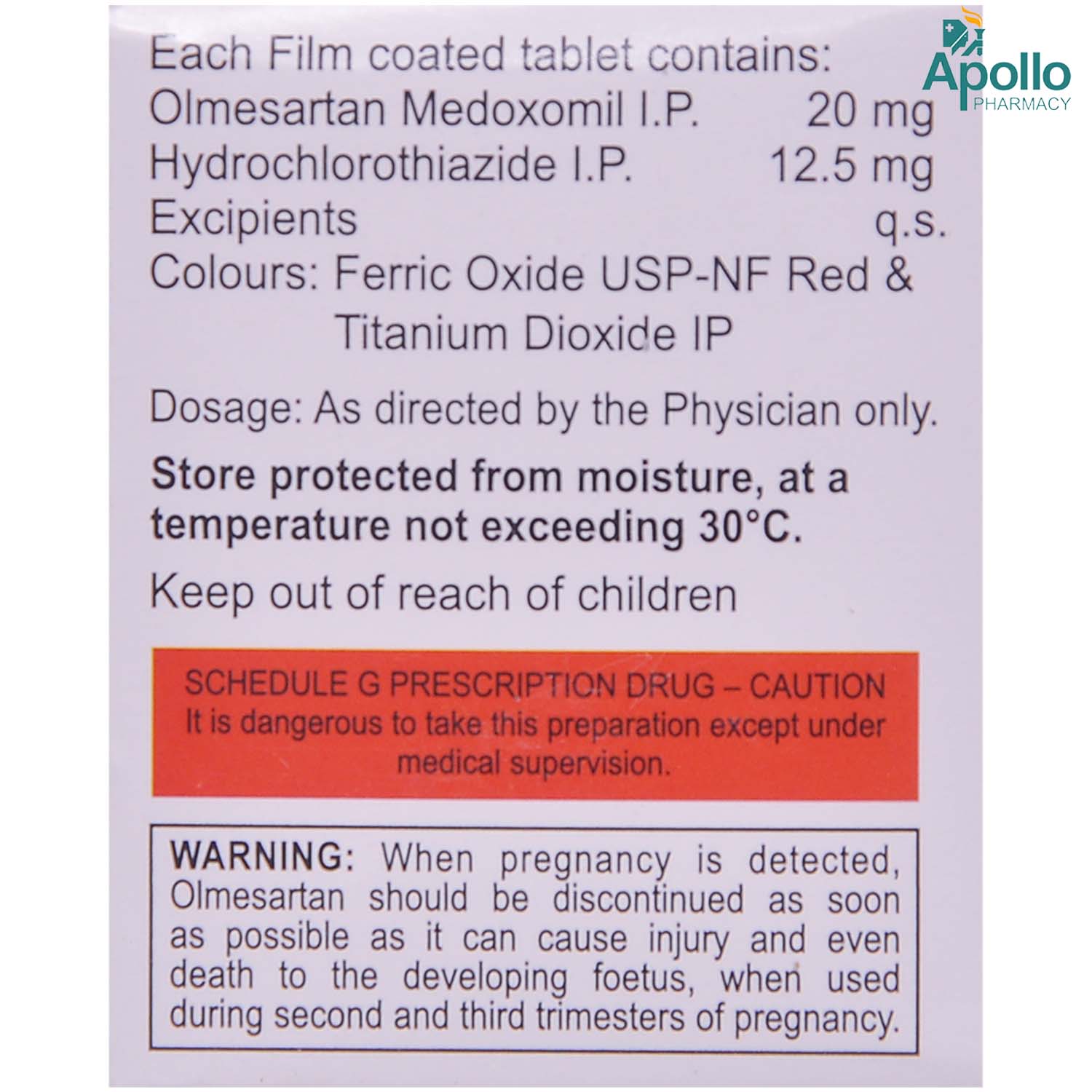 OLMENORM 20MG TABLET, Pack of 10 TABLETS OLMENORM 20MG TABLET, Pack of 10 TABLETS