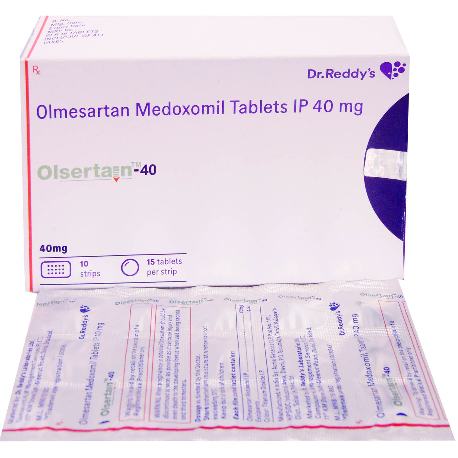 Olsertain 40 mg Tablet 15's, Pack of 15 TABLETS Olsertain 40 mg Tablet 15's, Pack of 15 TABLETS