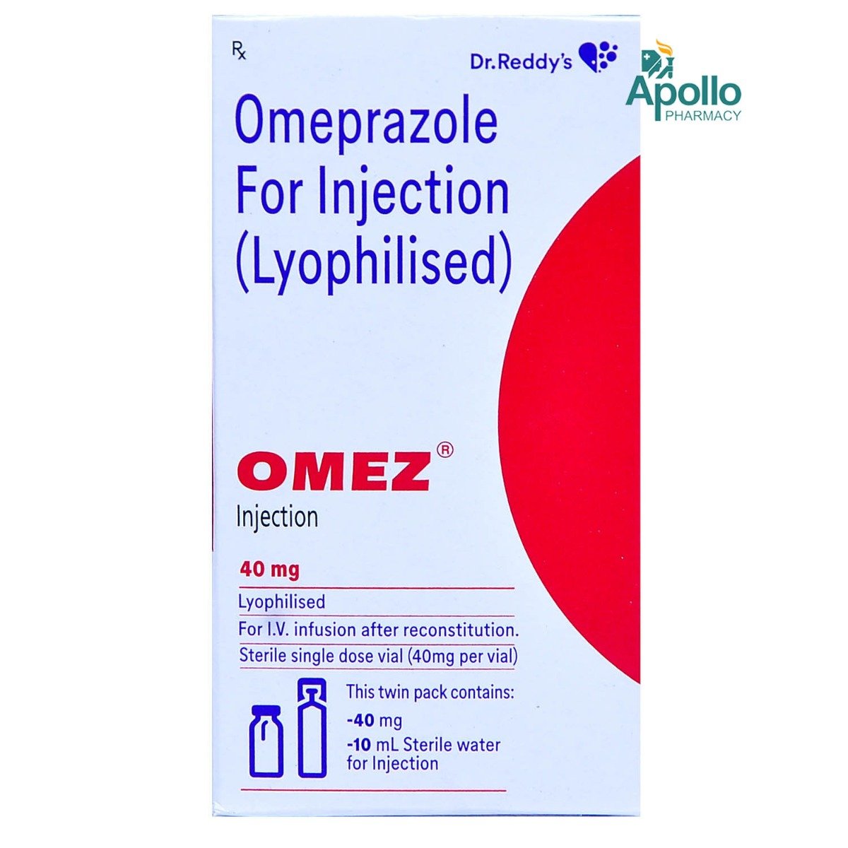 Omez 40 mg Injection 1's, Pack of 1 INJECTION Omez 40 mg Injection 1's, Pack of 1 INJECTION