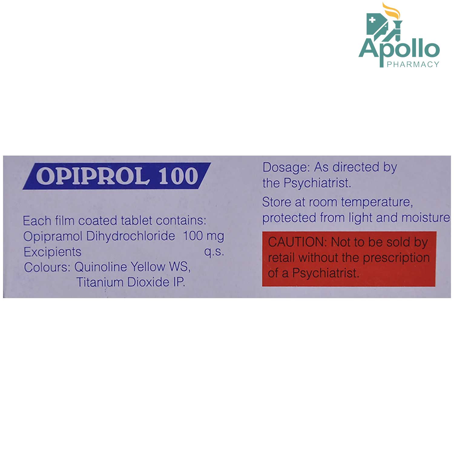 Opiprol 100 Tablet 10's, Pack of 10 TABLETS Opiprol 100 Tablet 10's, Pack of 10 TABLETS