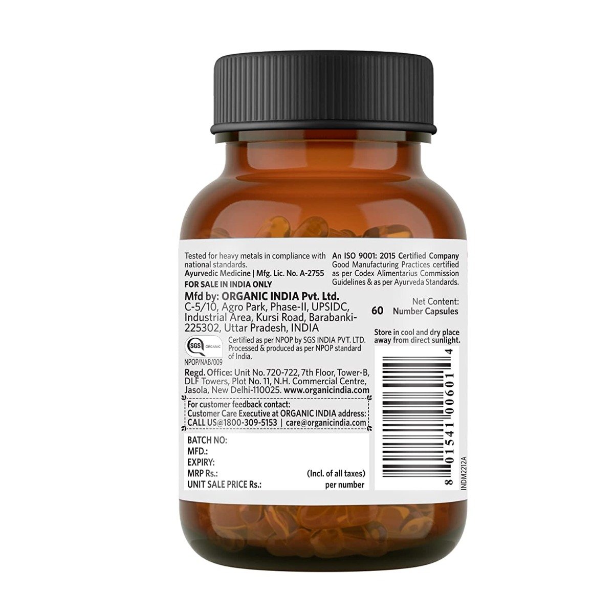 Organic India Breathe Free, 60 Capsules, Pack of 1 Organic India Breathe Free, 60 Capsules, Pack of 1